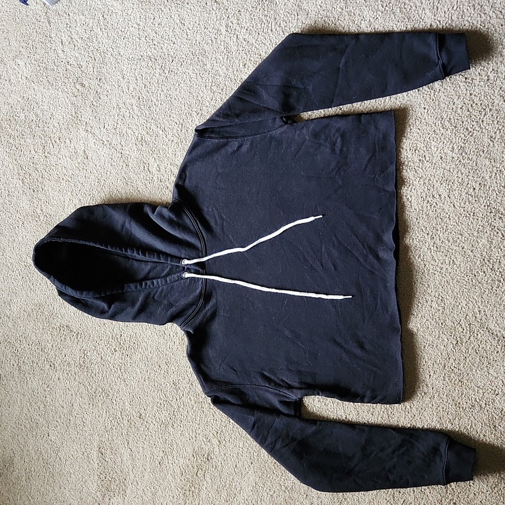 Womens black cropped hoodie size M